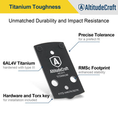 AltitudeCraft Precision Optic Adapter Plate for Glock 43X/48 MOS and Hellcat OSP, Mount Plate, Compatible with Holosun 407K/507K, Durable Titanium - AltitudeCraft