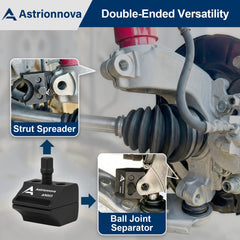 Double-ended versatility - strut spreader and ball joint separator in one tool