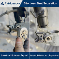 Effortless strut separation - insert and rotate for instant knuckle release