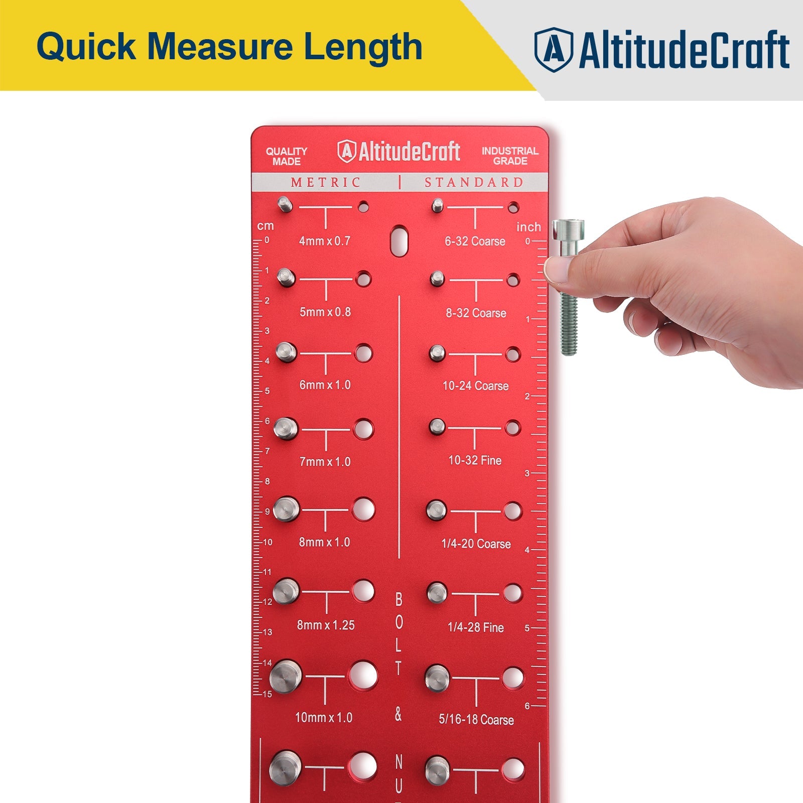 AltitudeCraft Thread Checker - Precision Nut & Bolt Size Gauge Tool