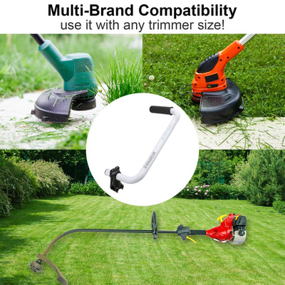 AltitudeCraft ergonomic weed eater handle used to vary grip position and reduce clamping force on a vibrating trimmer shaft