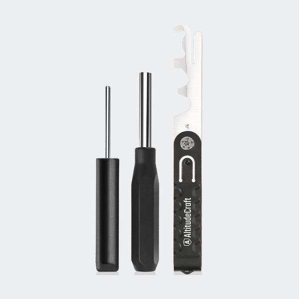 AltitudeCraft Carbon Multi-Scraper Kit: pin punch, 3/16 inch hex nut driver and folding carbon scraper