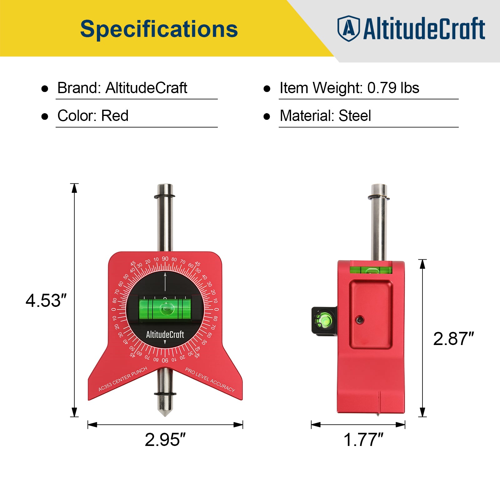 AltitudeCraft Precise Pipe Center Finder Punch Tool