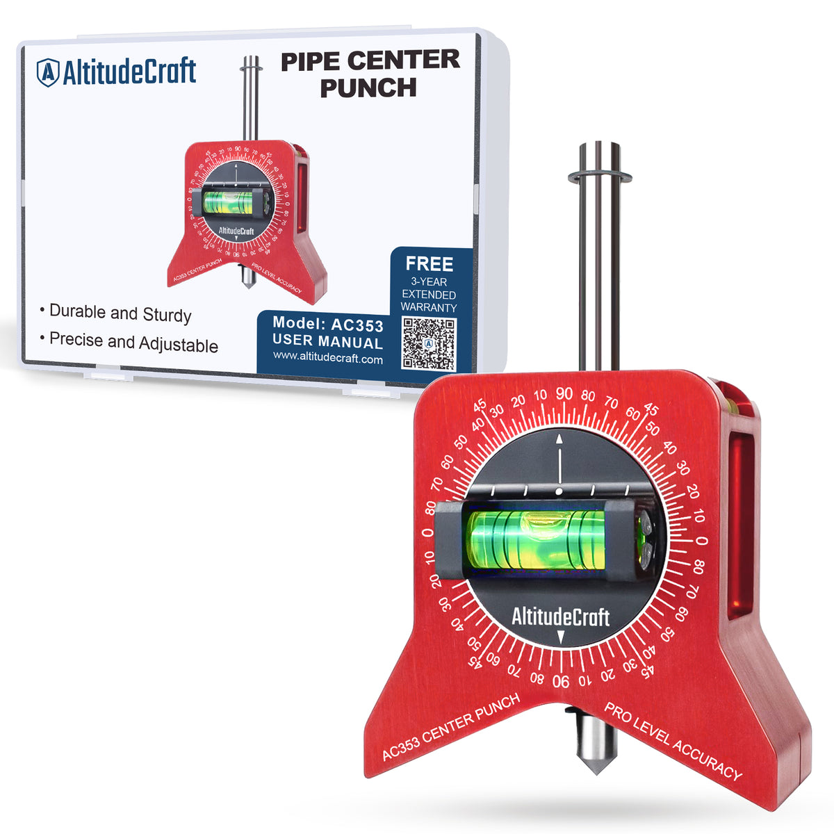 AltitudeCraft Precise Pipe Center Finder Punch Tool