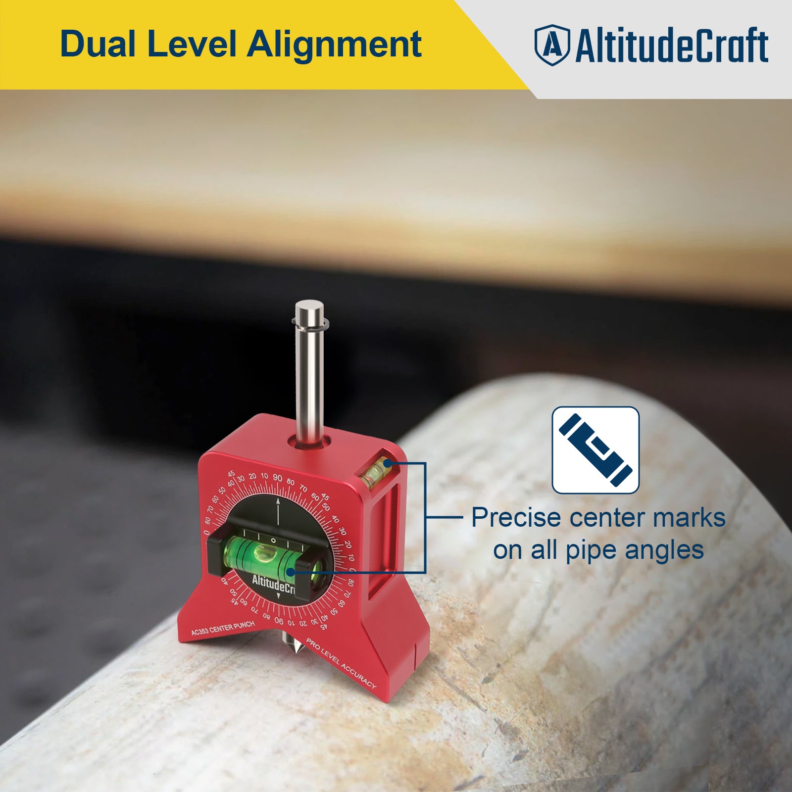 AltitudeCraft Precise Pipe Center Finder Punch Tool