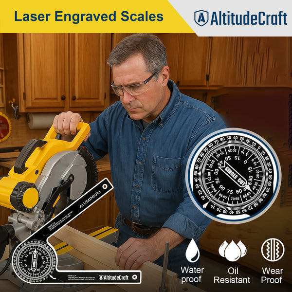 AltitudeCraft Precision Aluminum Miter Saw Protractor