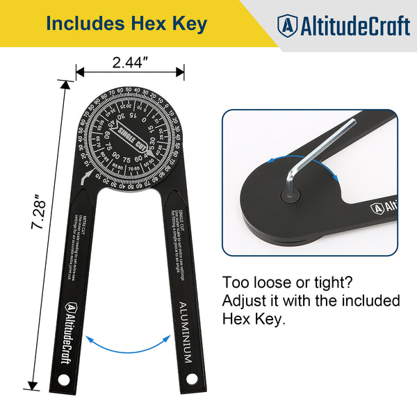 AltitudeCraft Precision Aluminum Miter Saw Protractor
