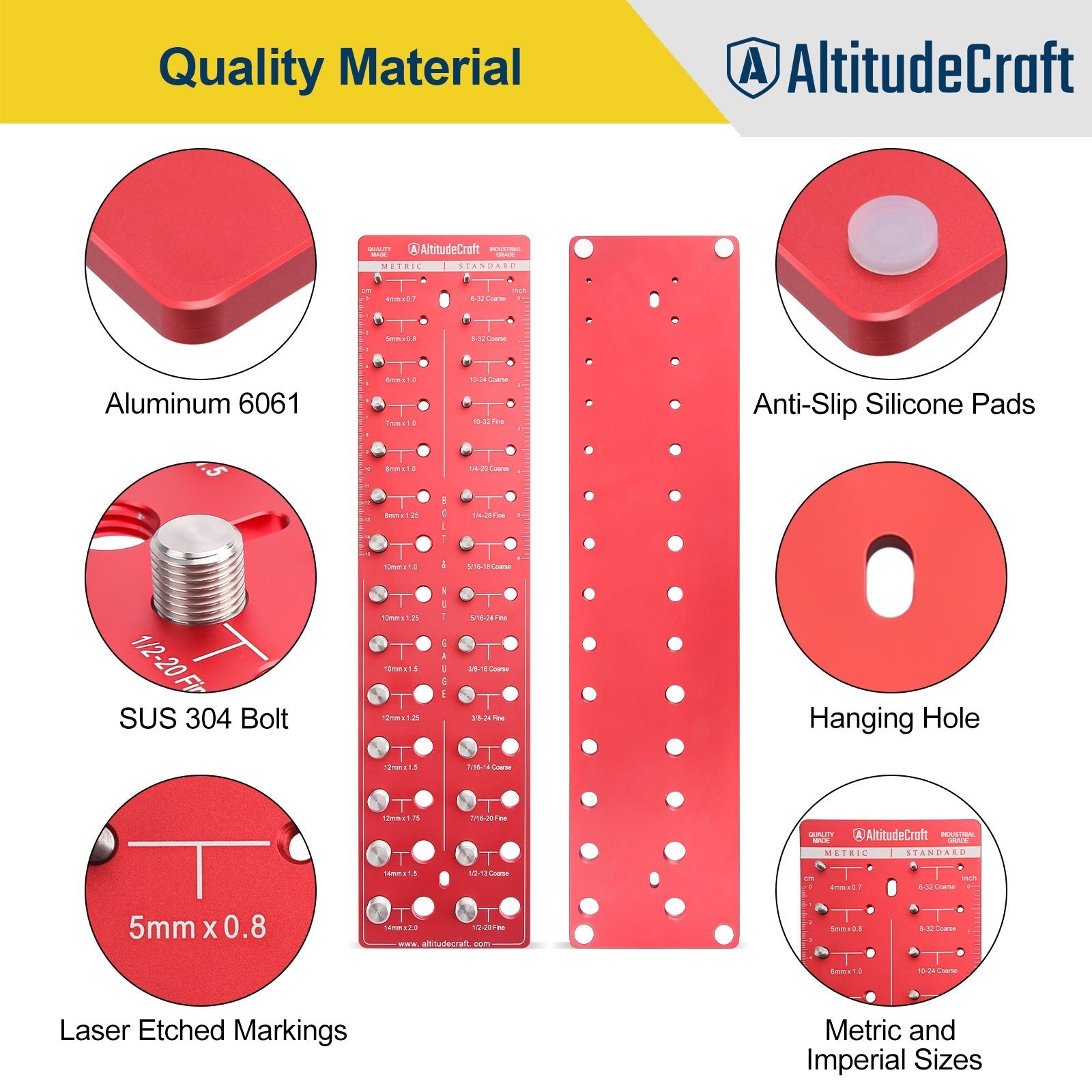 AltitudeCraft Thread Checker: Ultimate Nut & Bolt Identifier Tool