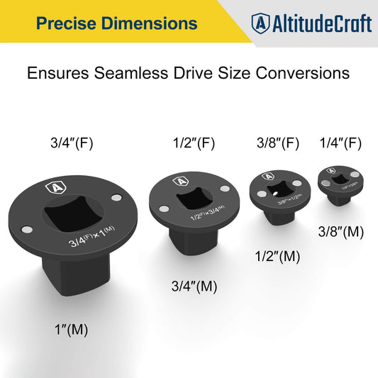 Low Profile Impact Socket Adapter Set, Drive Ratchet Adapter Set - AltitudeCraft