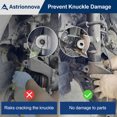 Strut spreader prevents knuckle damage - hammer vs controlled expansion comparison